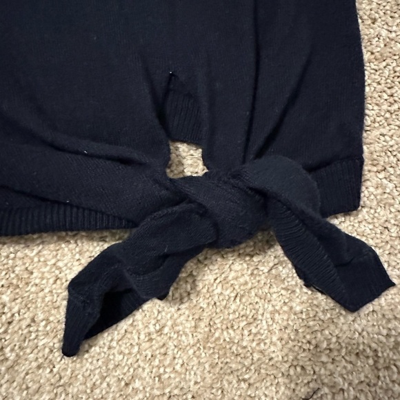 Vince Navy Blue Tie Waist Front Cotton Sweater Small - Picture 4 of 12